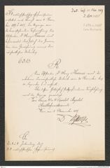 k.k. naturhistorisches Hofmuseum, Intendanzakten 1885-1896 (Hauer), Aktenzahl Z.694/1889, Seite 1